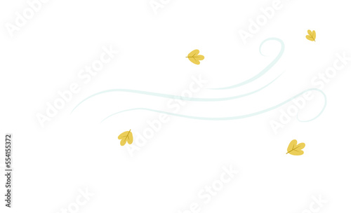 Autumn leaves flies in wind isolated illustration