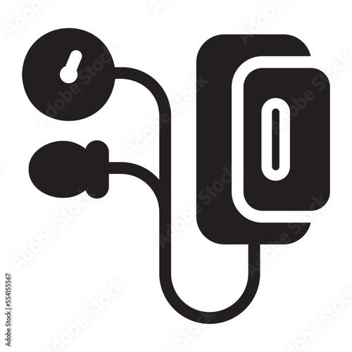 blood pressure meter glyph icon