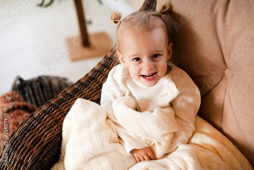 Baby in beautiful style. Education concept. Happy family kid concept. School education. Love people concept. Newborn baby care concept.
