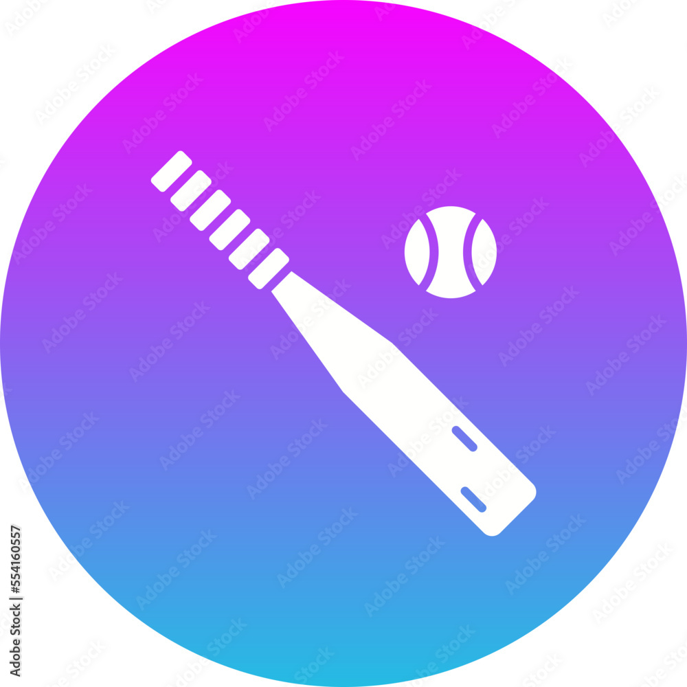 Baseball Gradient Circle Glyph Inverted Icon Baseball Gradient Circle Glyph Inverted Icon