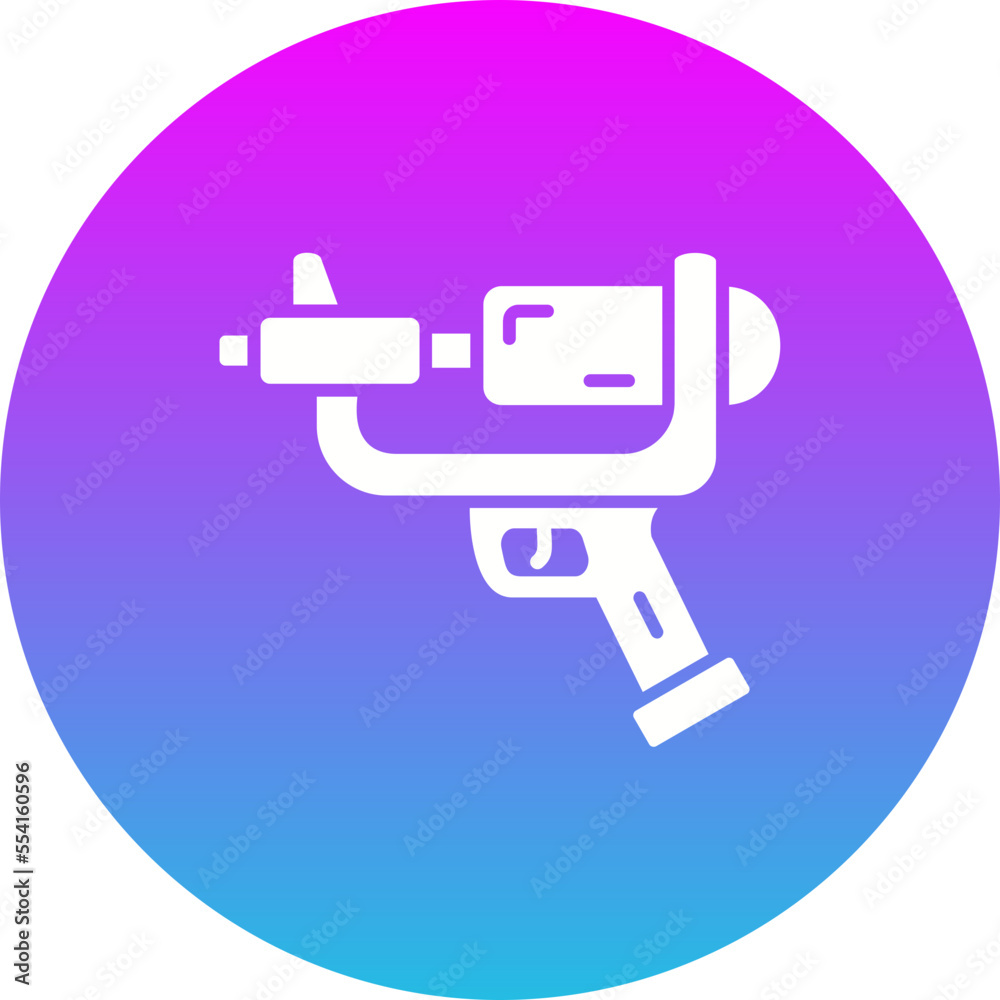 Water Gun Gradient Circle Glyph Inverted Icon Water Gun Gradient Circle Glyph Inverted Icon