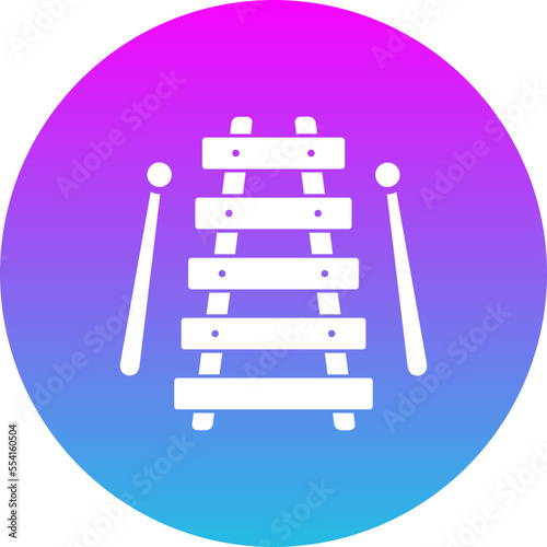 Xylophone Gradient Circle Glyph Inverted Icon