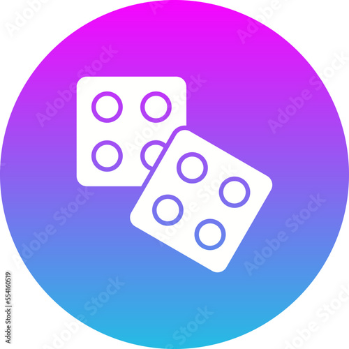 Dice Gradient Circle Glyph Inverted Icon