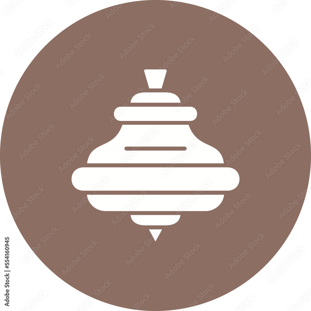 Spinning Top Multicolor Circle Glyph Inverted Icon