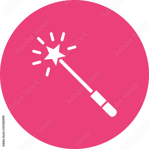 Magic Wand Multicolor Circle Glyph Inverted Icon