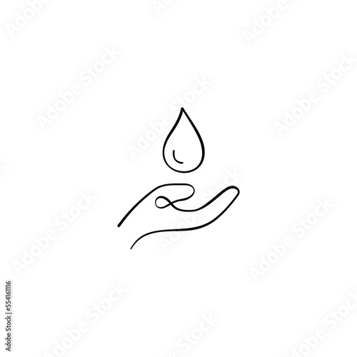 Water Drop Line Style Icon Design
