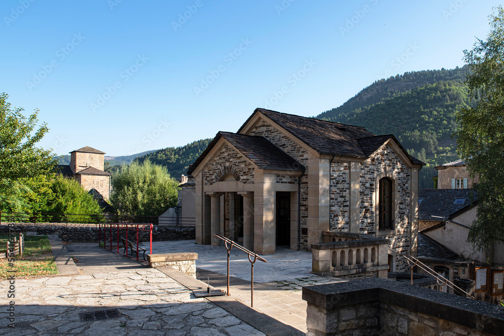 Architecture of the village of Florac in the Cevennes in France