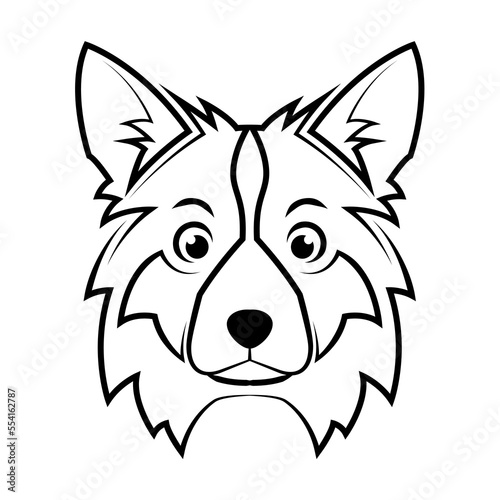 Black and white line art of wolf head. Good use for symbol, mascot, icon, avatar, tattoo, T Shirt design, logo or any design