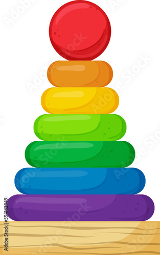 pyramid toddler toy wooden color icon vector. toddler toy wooden sign. isolated symbol illustration
