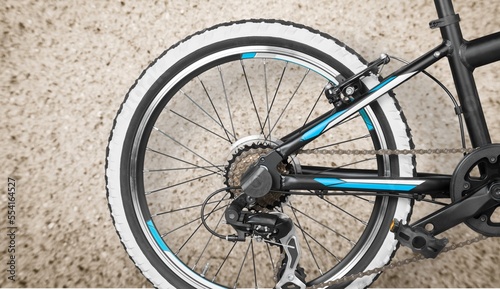 Modern bicycle details wheel outdoor