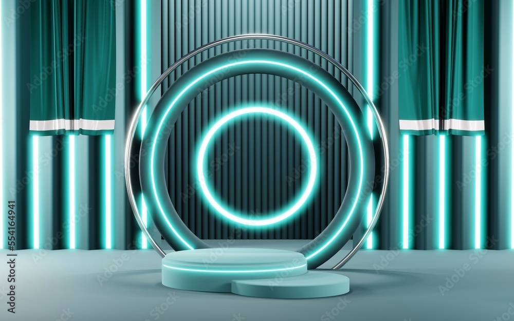 3D render of Podium background in blue tones for displaying cream products. cosmetics 3D render of Podium background in blue tones for displaying cream products. cosmetics
