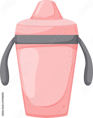milk sippy cup cartoon. milk sippy cup sign. isolated symbol vector illustration