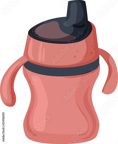 fedding sippy cup cartoon. fedding sippy cup sign. isolated symbol vector illustration