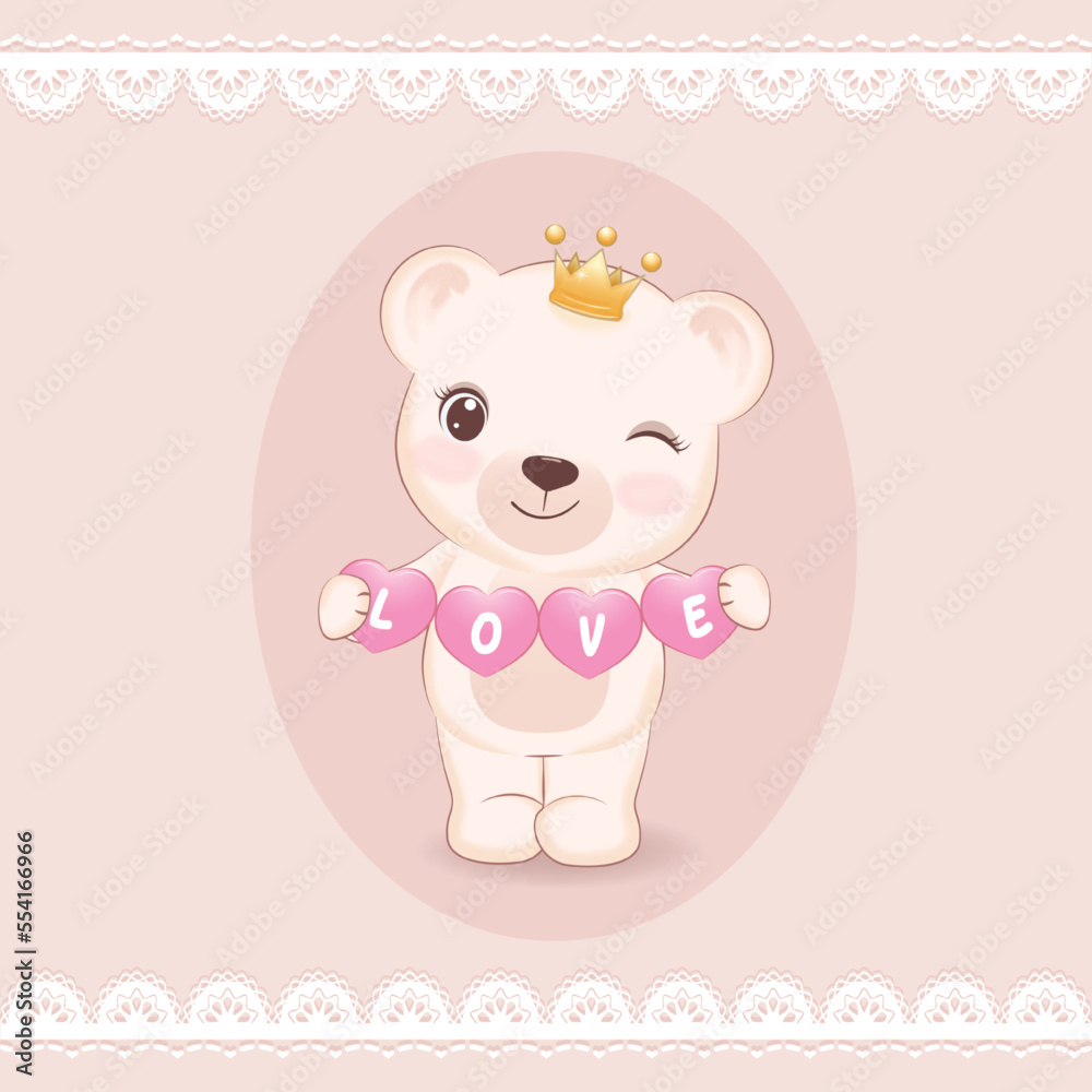 Cute Teddy Bear with alphabet love, valentine's day concept Cute Teddy Bear with alphabet love, valentine's day concept
