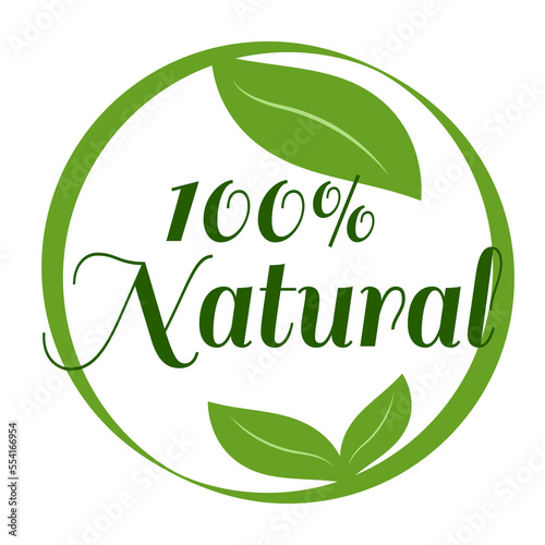 Organic eco natural bio vegan sticker label logo icon. Logo with a pattern of green leaves. Ecological products. Stickers of eco-friendly products. Vector illustration of vegan organic food icons