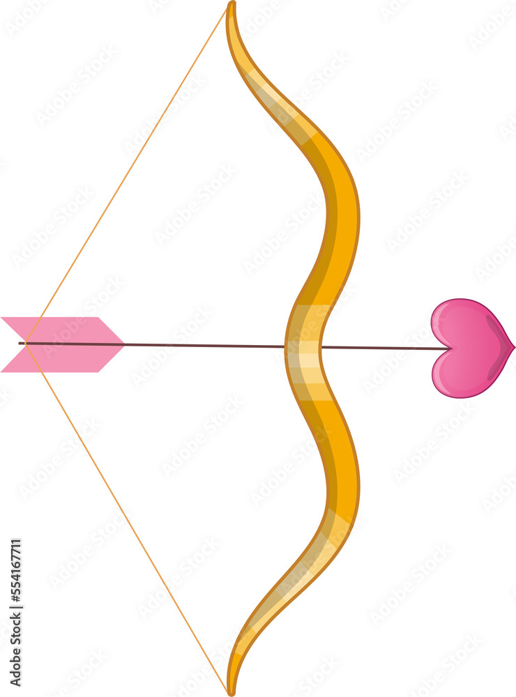 Valentine element with shoots a bow cartoon character design