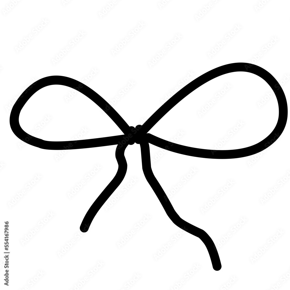 Rope Bow Hand Drawn Illustration Rope Bow Hand Drawn Illustration