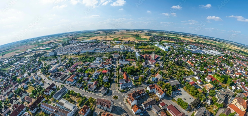 Ausblick auf Lauingen an der Donau - die nördlichen Industrie- und Gewerbegebiete