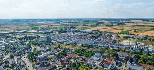 Ausblick auf Lauingen an der Donau - die nördlichen Industrie- und Gewerbegebiete