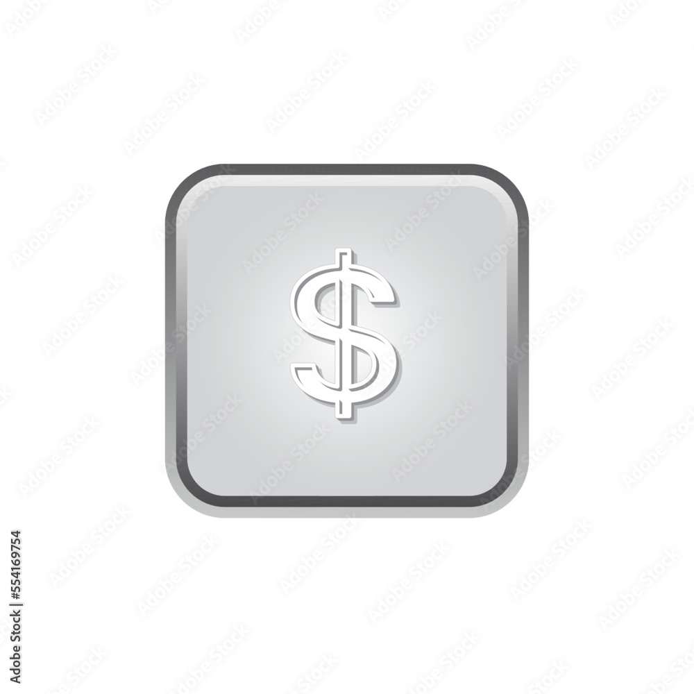 Coin Symbol Icon For Finance Business. Simple Graphic Design Silver Color. Coin Symbol Icon For Finance Business. Simple Graphic Design Silver Color.