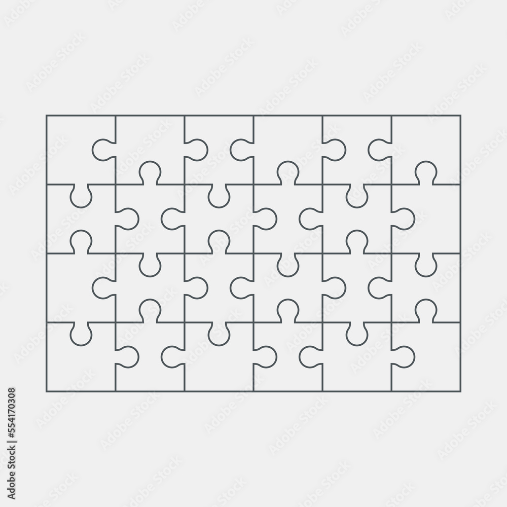 Puzzle simple piece template quality vector illustration cut