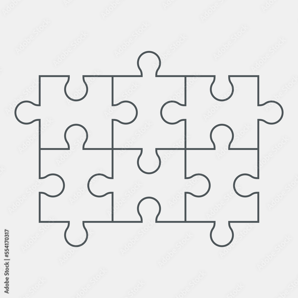 Puzzle simple piece template quality vector illustration cut Puzzle simple piece template quality vector illustration cut
