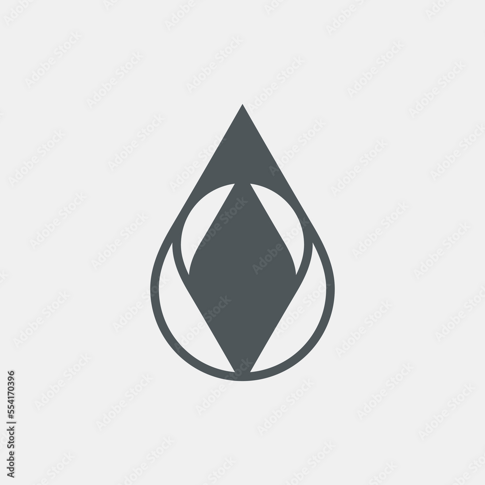 Fototapeta premium Water drop droplet raindrop icon illustration cut