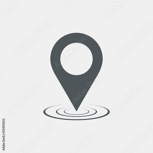 Map pin pointer Route Gps location icon Vector illustration cut