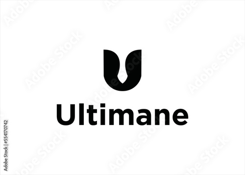 u logo design business concept tie symbol