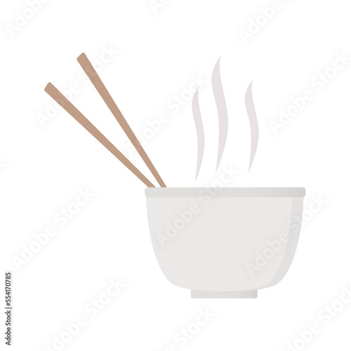 chopsticks and bowl, food illustration 