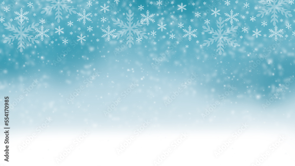 Winter snow background with snowflakes.