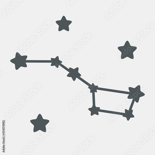 Constellation Great Bear, Ursa major, big dipper quality vector illustration cut