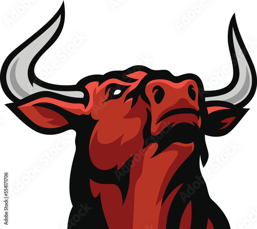 Aggressive Red Bull Head Up
