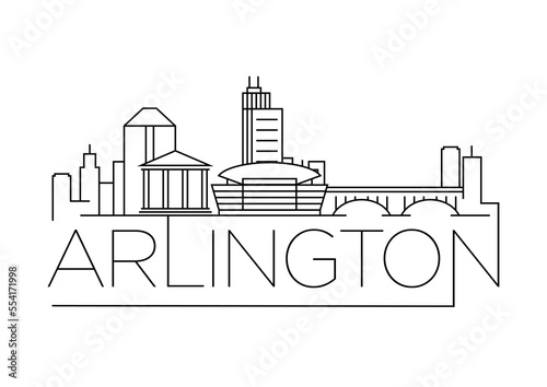 Arlington City Minimal Skyline Design (ID: 554171998)