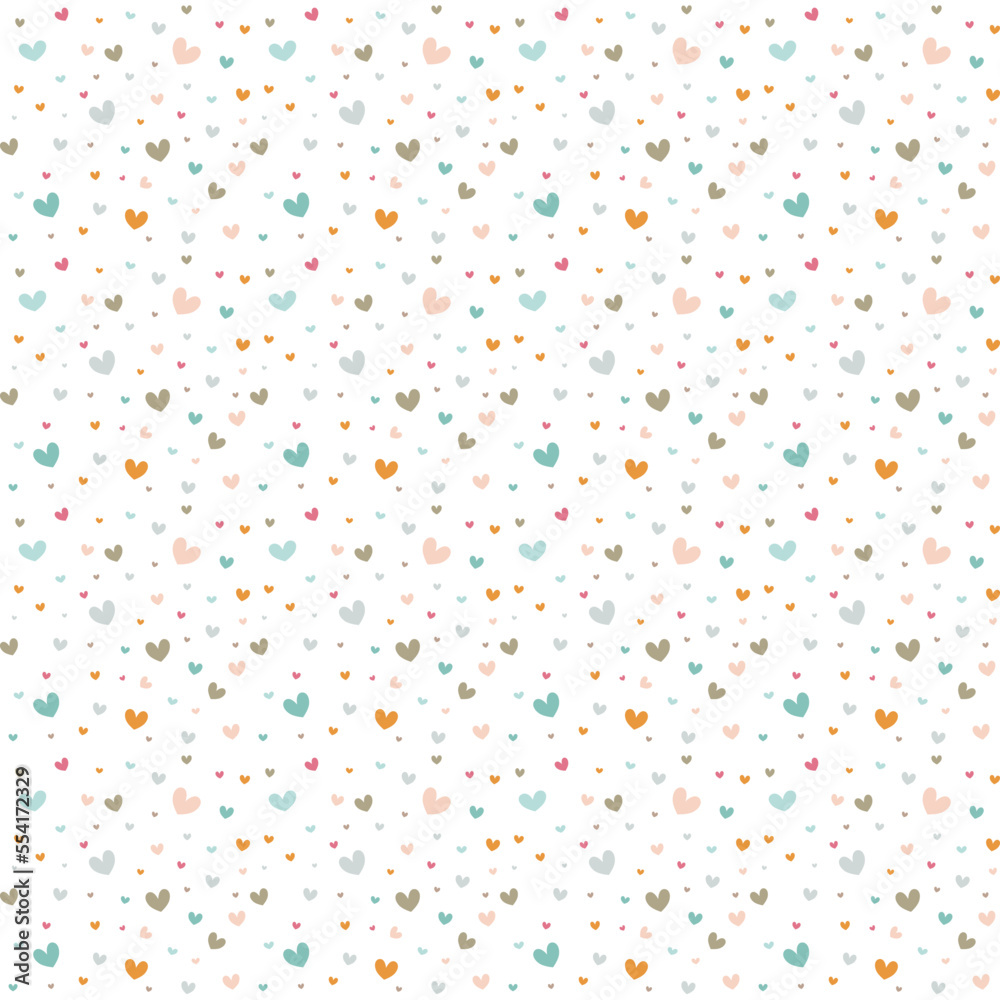 Cute hand drawn heart vector seamless patterns or textures set, colorful heart on white background, Digital paper seamless for background desktop, phone wallpaper, printable to fabric, wrapping Cute hand drawn heart vector seamless patterns or textures set, colorful heart on white background, Digital paper seamless for background desktop, phone wallpaper, printable to fabric, wrapping