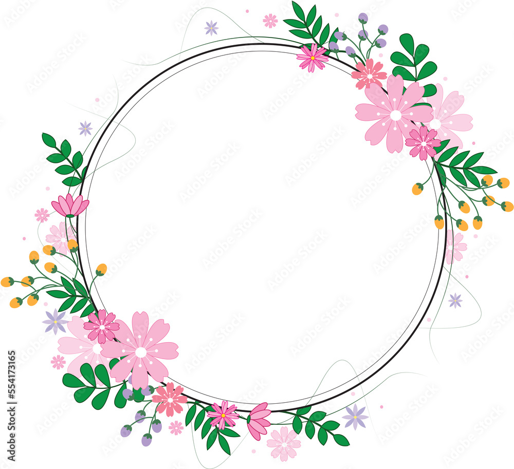 Design banner frame flower Spring background with beautiful. 