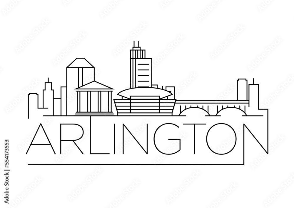 Arlington City Minimal Skyline Design