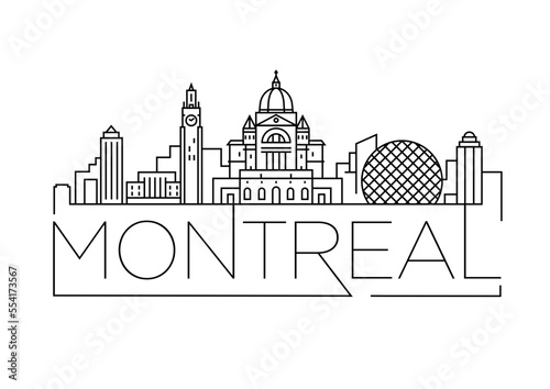 Montreal City Minimal Skyline Design