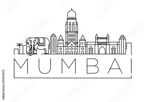 Mumbai City Minimal Skyline Design