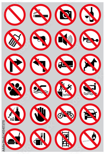 Designed Icons Prohibition Vector
