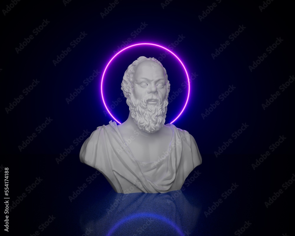 3D rendering Marble statue of the Great ancient Greek philosopher Socrates 3D rendering Marble statue of the Great ancient Greek philosopher Socrates