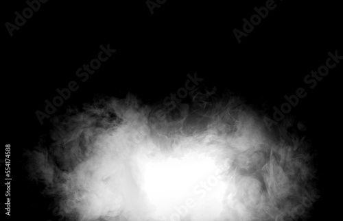 Smoke over black background. Fog or steam texture.