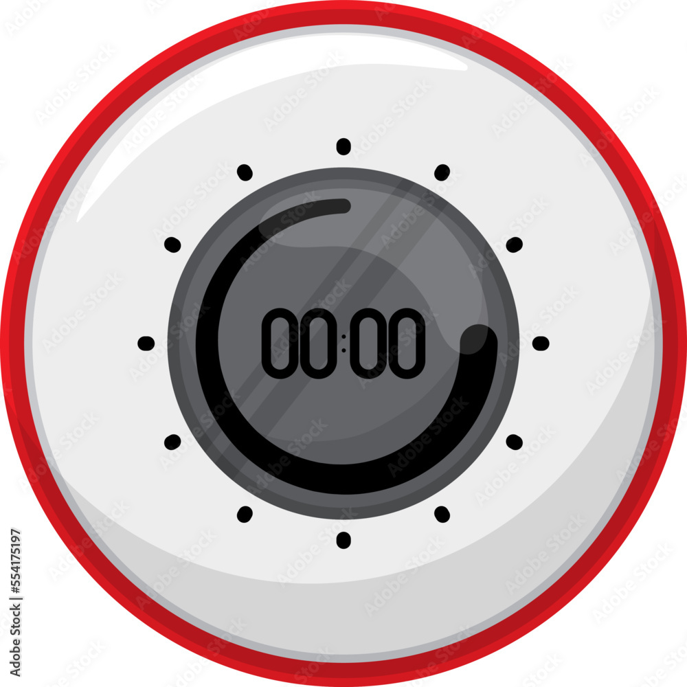 Fototapeta premium time kitchen timer clock cartoon. time kitchen timer clock sign. isolated symbol vector illustration