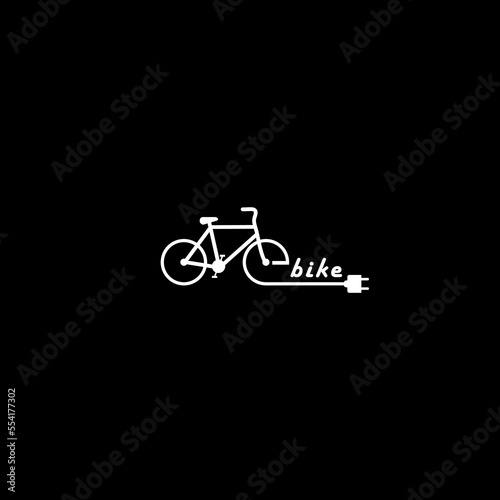 E bike icon isolated on dark background