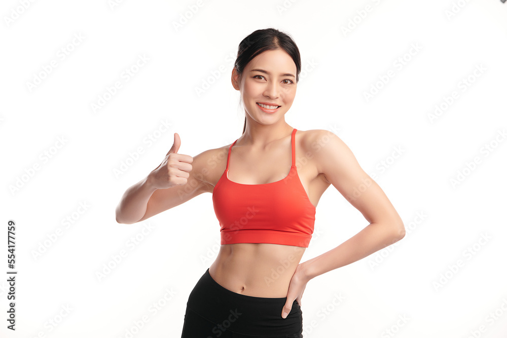 Beautiful young asian sport woman with sportswear ready for exercise on white background, Advertising sportswear and yoga wear, Healthy lifestyle, sport. Beautiful young asian sport woman with sportswear ready for exercise on white background, Advertising sportswear and yoga wear, Healthy lifestyle, sport.
