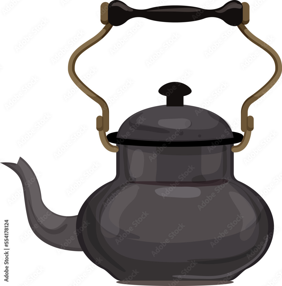 vintage teapot tea kettle cartoon. vintage teapot tea kettle sign