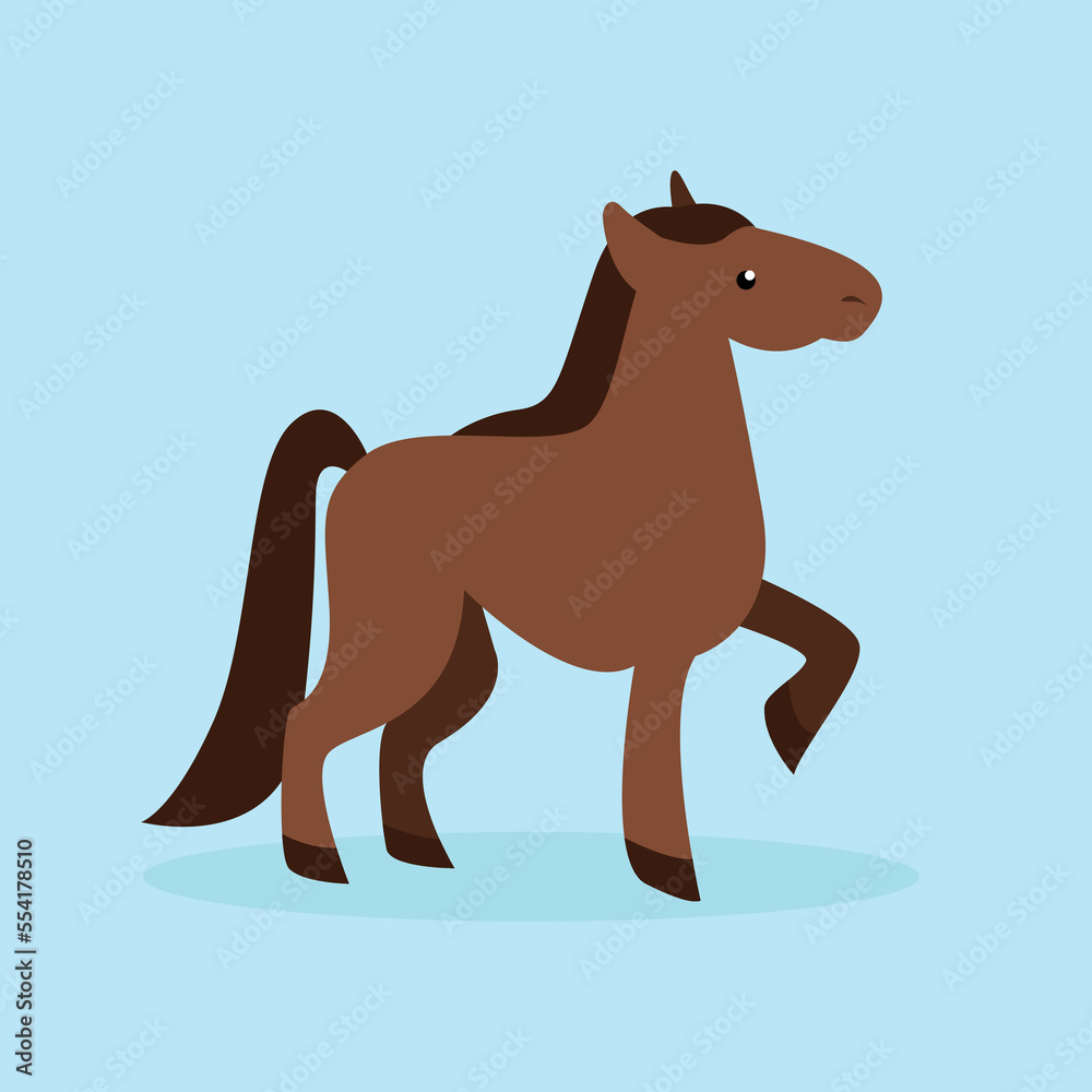 Horse raised front hoof - vector illustration