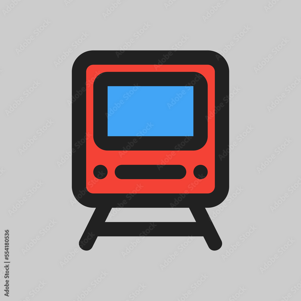 Train icon in filled line style about travel, use for website mobile app presentation Train icon in filled line style about travel, use for website mobile app presentation