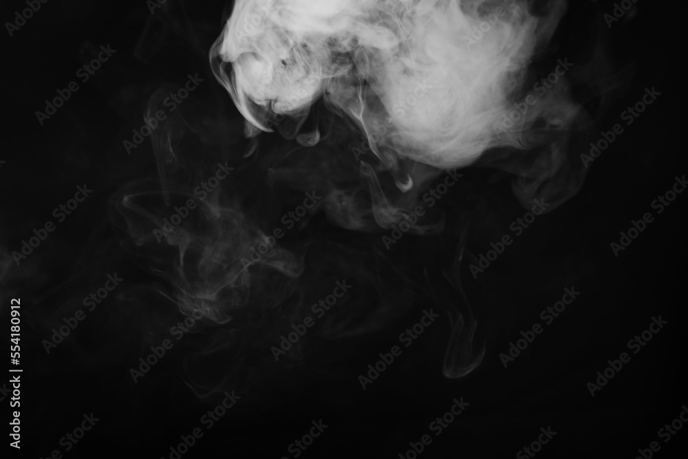 White smoke over black background for overlay design