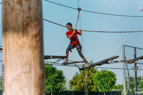 Young child in the adventure park